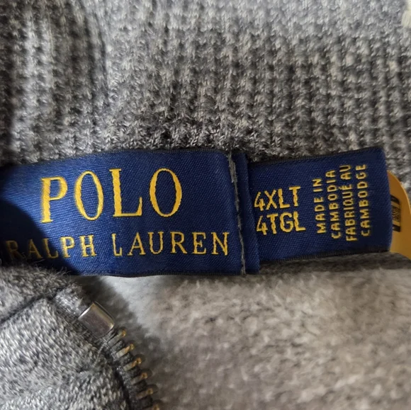 Polo by Ralph Lauren Gray Zip Up Sweater - Picture 2 of 2